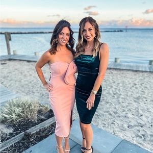 Women’s Pink One Arm Ruffle Mini Dress